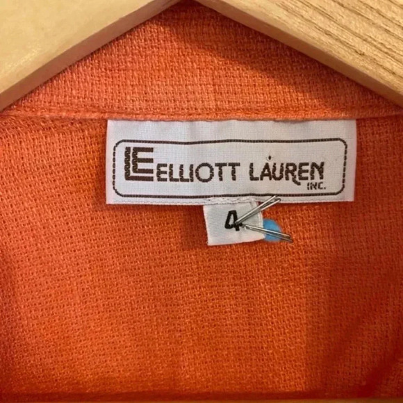 Elliot Lauren Orange Linen Button Down Top - Picture 3 of 6